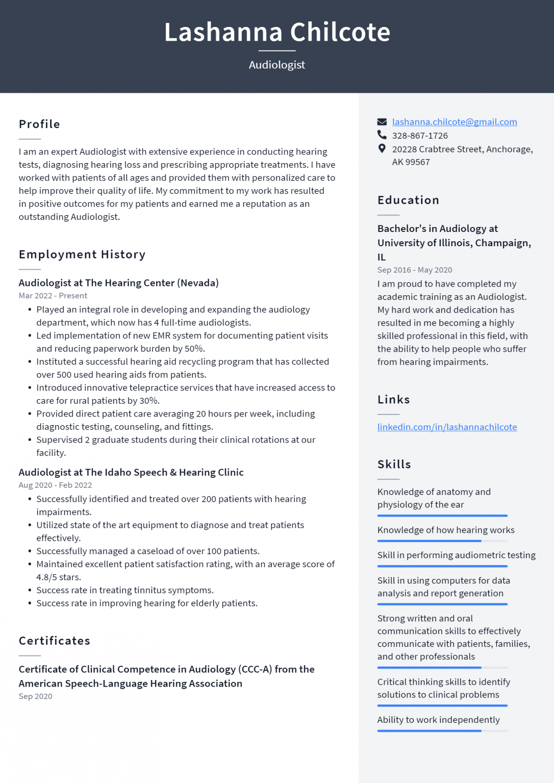 Audiologist Resume Example and - Audiologist Resume Example 1086x1536 