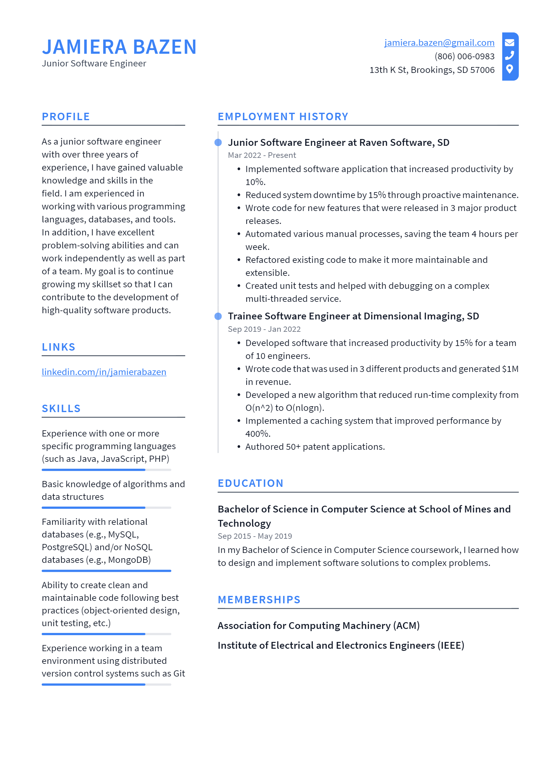 Software Engineer Resume Example and Writing Guide - ResumeLawyer