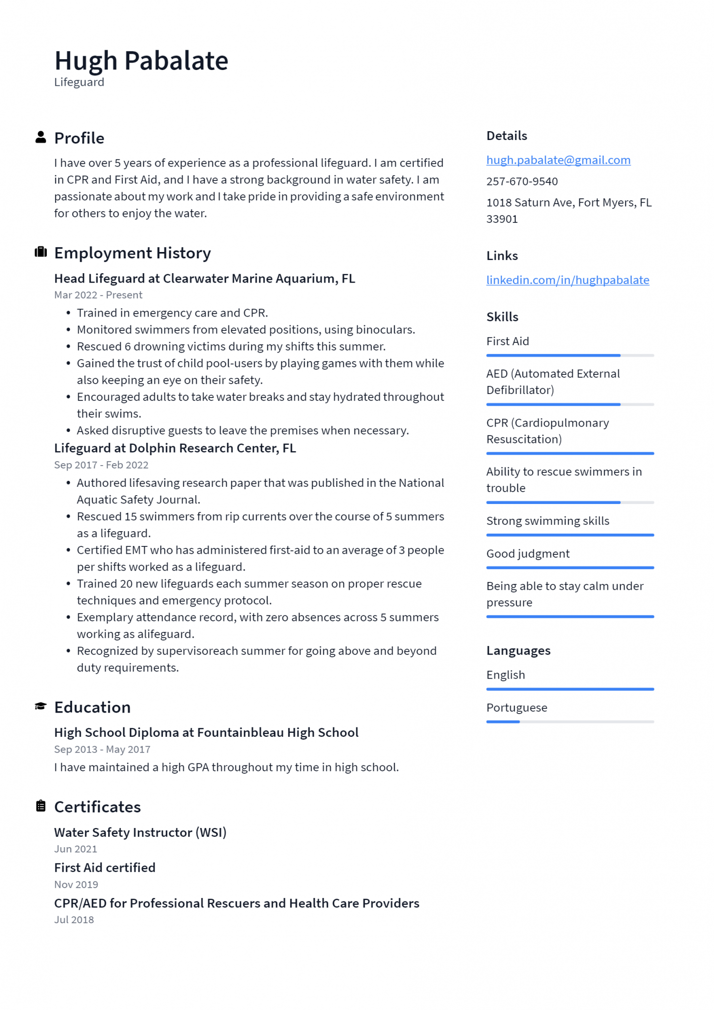 Lifeguard Resume Example and Writing - Lifeguard Resume Example 1448x2048 