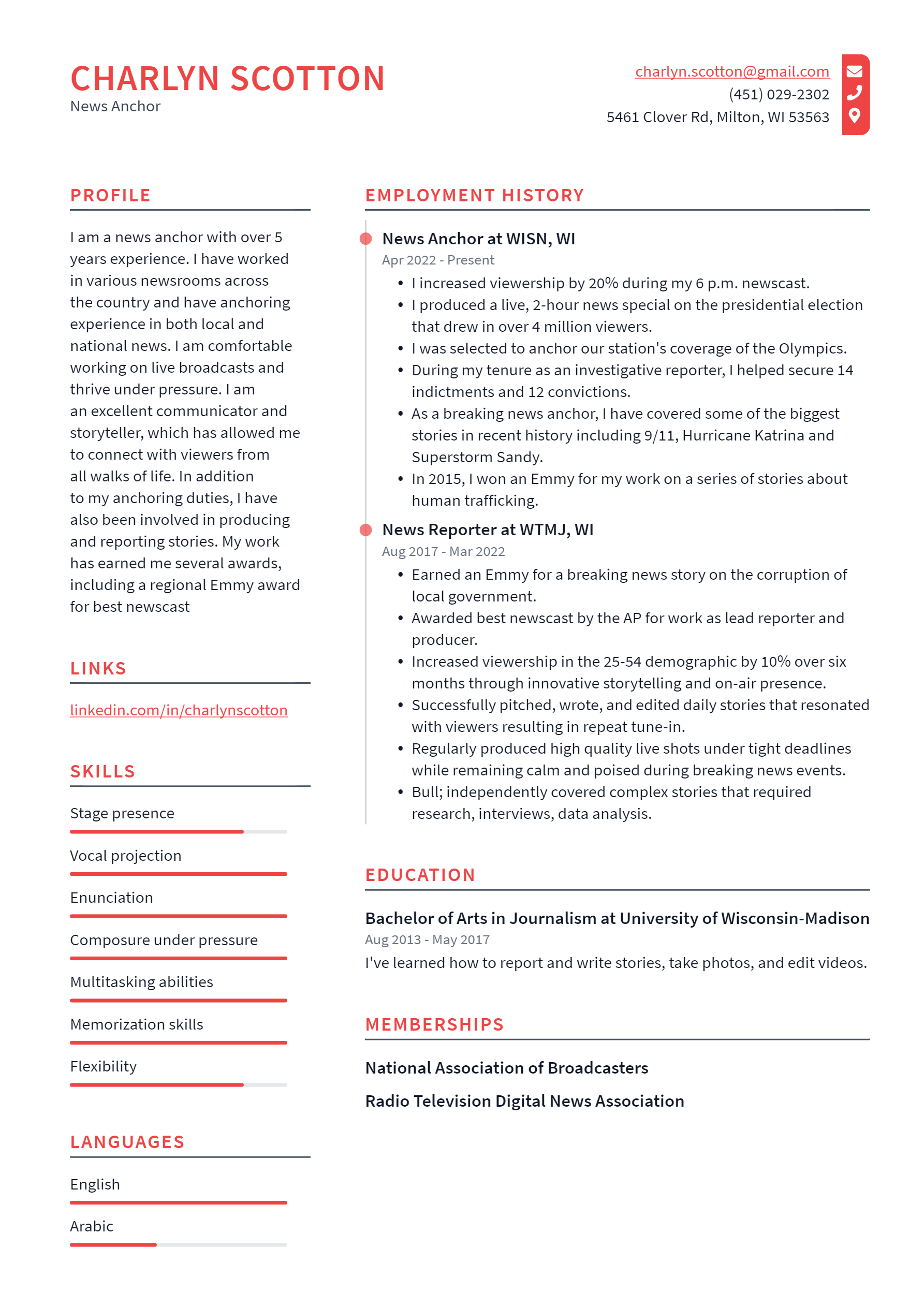 Journalist Resume Example and Writing Guide - ResumeLawyer