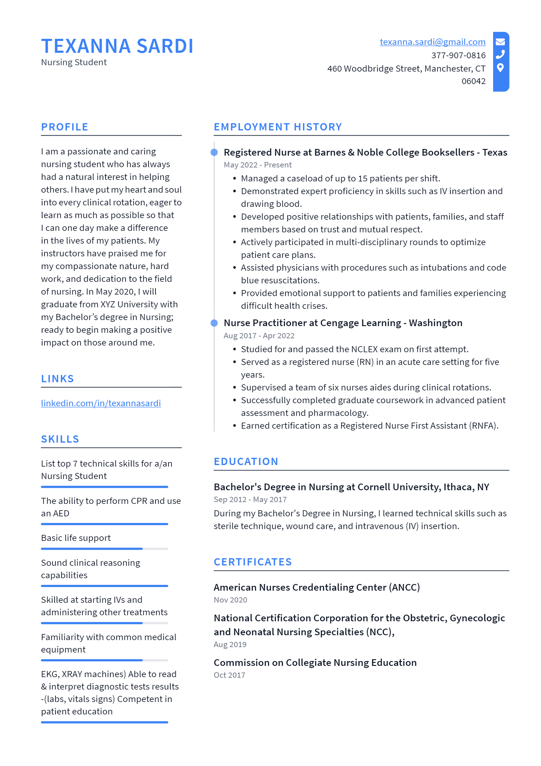 Nursing Student Resume Example - Nursing Student Resume Example