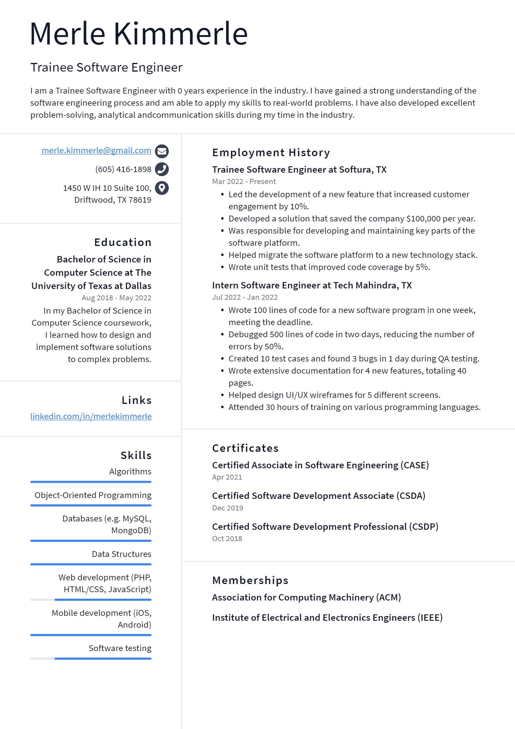 Software Engineer Resume Example and Writing Guide - ResumeLawyer